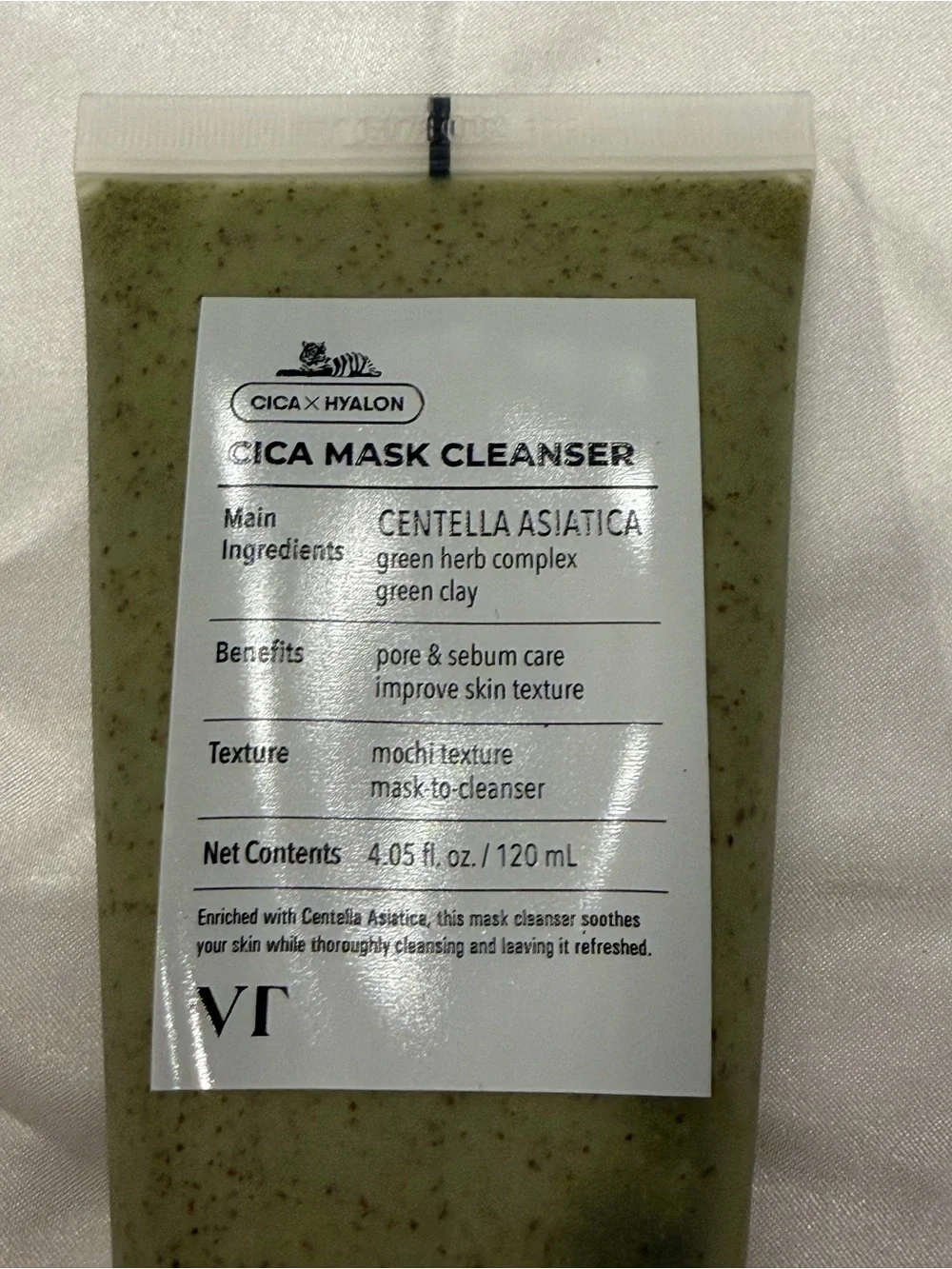 VT Cosmetics Cica Mask Cleanser 120ml Green Herb Complex Pore& Sebum Care Sealed